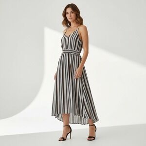 maurices striped maxi dress Maurices Womens Maxi Dress Size 1 Multicolor Striped Side Slit Sleeveless